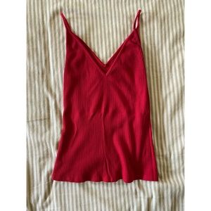Reformation Red Stetch Ribbed Tank- S